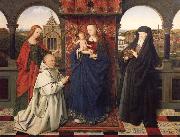 Jan Van Eyck Virgin and child,with saints and donor oil on canvas